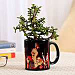 Jade Plant In Black Personalised Mug