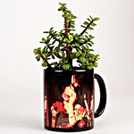 Jade Plant In Black Personalised Mug