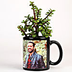 Jade Plant In Stylish Personalised Mug