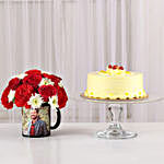 Mixed Flowers Photo Mug Butterscotch Cake