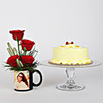 Red Roses Mug Butterscotch Cake Combo