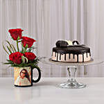 Red Roses Mug Chocolate Cake Combo