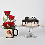 Red Roses Mug Chocolate Cake Combo