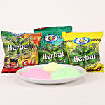 Two Layer Bamboo & 3 Herbal Gulal Packets Combo