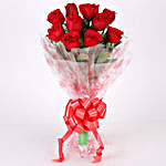 Classic Red Roses Bouquet & Gulal Combo