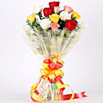 Posy of Mixed Roses With Gulal & Gujia
