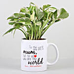 Pothos Plant In Personalised Mug For Mum