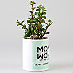 Jade Plant For Mom in Printed Pot