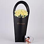 10 Yellow Carnations Personalised Mug Combo