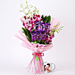 Bunch Of Orchids Personalised Mug Combo