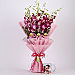 Personalised Mug Chocolaty Orchids Bouquet