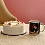 Fresh Pineapple Cake & Personalised Mug Combo