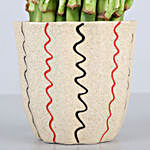 3 Layer Bamboo In Abstract Pattern Ceramic Pot