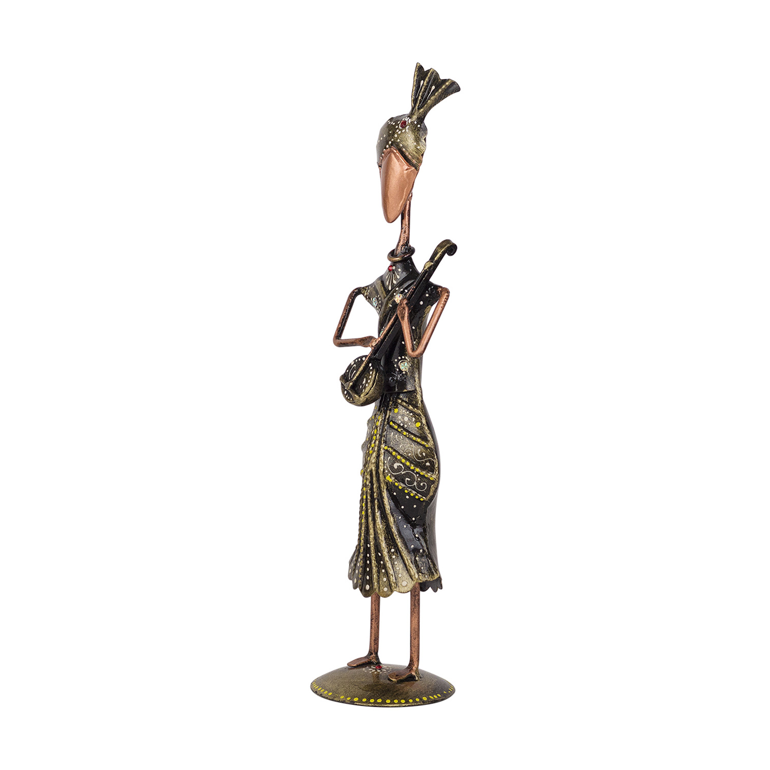 Antique Gold Plated Musician With Turban
