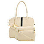 LaFille Set of 3 Cream Handbags