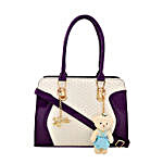 LaFille Teddy Keychain Handbag Set- Purple