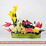 Lilies Roses Exotic 48 Flowers Premium Arrangement