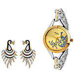 Personalised Peacock Watch & Earrings