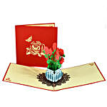 Handmade 3D Pop Up Rose Bouquet Card