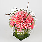 15 Pink Carnations Flower Arrangement in Vase