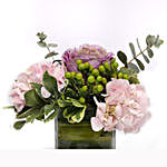 Beautiful Mixed Flowers Square Vase