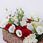 Beautiful Red & White Floral Basket