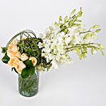 Exquisite Mixed Flowers Glass Vase