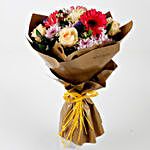 Peach Roses Pink Daisies Exotic Bouquet