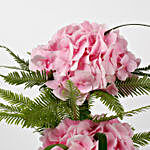 Pink Hydrangeas Glass Vase