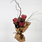 Red Protea Brown Salix Premium Bouquet