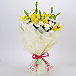 White Daisies & Yellow Lilies Bouquet