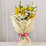 White Daisies & Yellow Lilies Bouquet