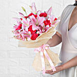 Oriental Lilies & Carnations Mixed Bouquet