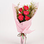 Pristine 6 Pink Roses Bouquet