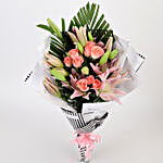 Roses & Lilies Striped Bouquet
