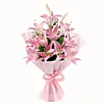 Oriental Pink Lilies Bouquet