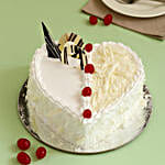 Heart Shaped White Forest Cake- Half Kg Eggless