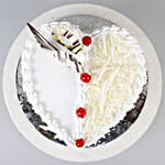 Heart Shaped White Forest Cake- Half Kg Eggless