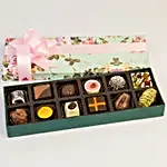 Premium Floral Box Of Assorted Chocolates- 12 Pcs