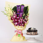 Dairy Milk & Orchids With Chocolate Cake