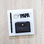 Cardholder, Personalised Pen & Keychain Set For Papa