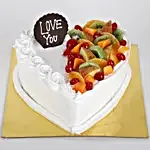 Heart Shaped Vanilla Fruit Cake Half Kg