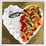 Heart Shaped Vanilla Fruit Cake Half Kg