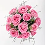 15 Pink Roses Vase Arrangement