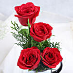 Red Roses in Personalised Black Mug