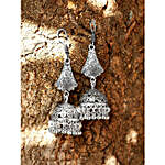 Bell Shaped Long Jhumkis With Pretty Hangings