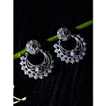 Floral Brass Based Silver Plated Earrings