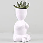 Haworthia Plant In White Figurine