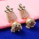 Gold Plated Red Dome Jhumkas