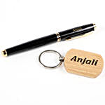 Personalised Roller Pen & Keychain Set